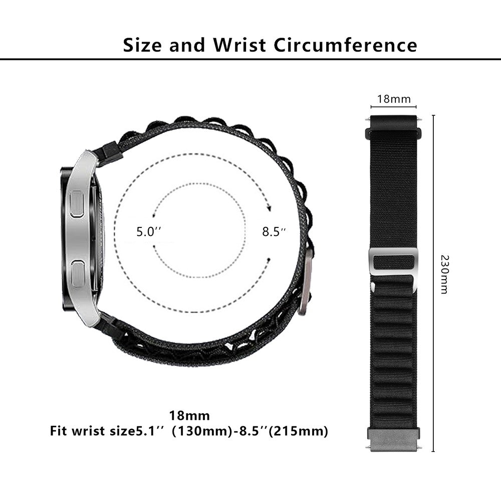 Rigtigt Slidstærk Nylon Universal Rem passer til Smartwatch - Hvid#serie_16