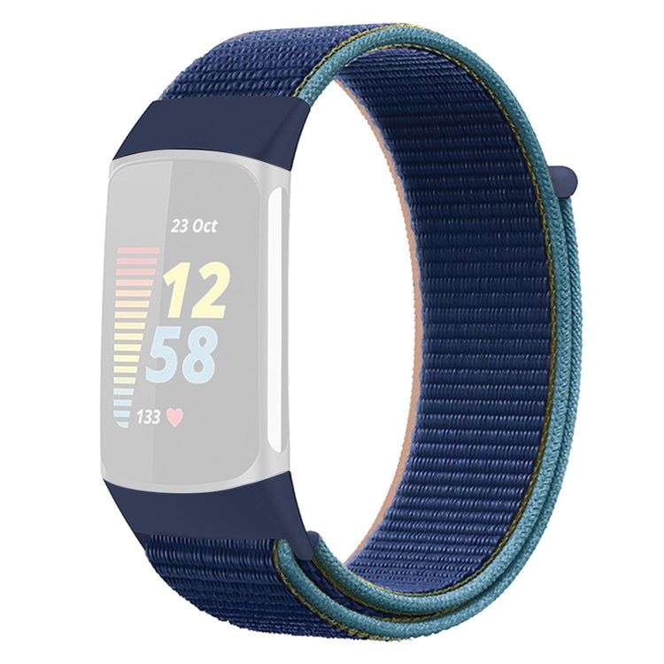 Helt Vildt Nydelig Nylon Rem passer til Fitbit Charge 2 - Blå#serie_4