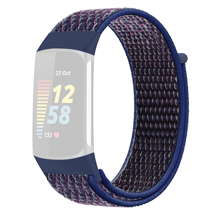 Helt Vildt Nydelig Nylon Rem passer til Fitbit Charge 2 - Blå#serie_8