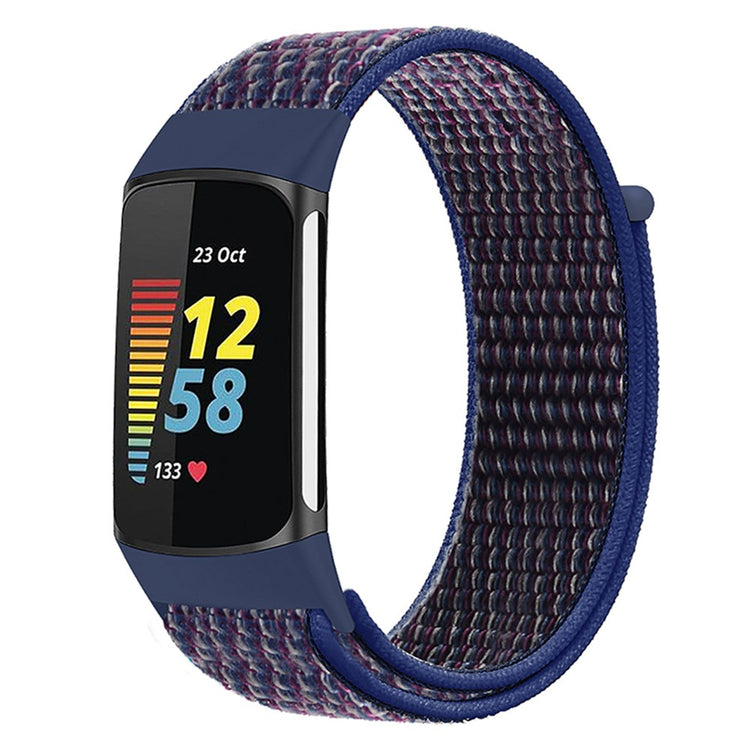 Helt Vildt Nydelig Nylon Rem passer til Fitbit Charge 2 - Blå#serie_8