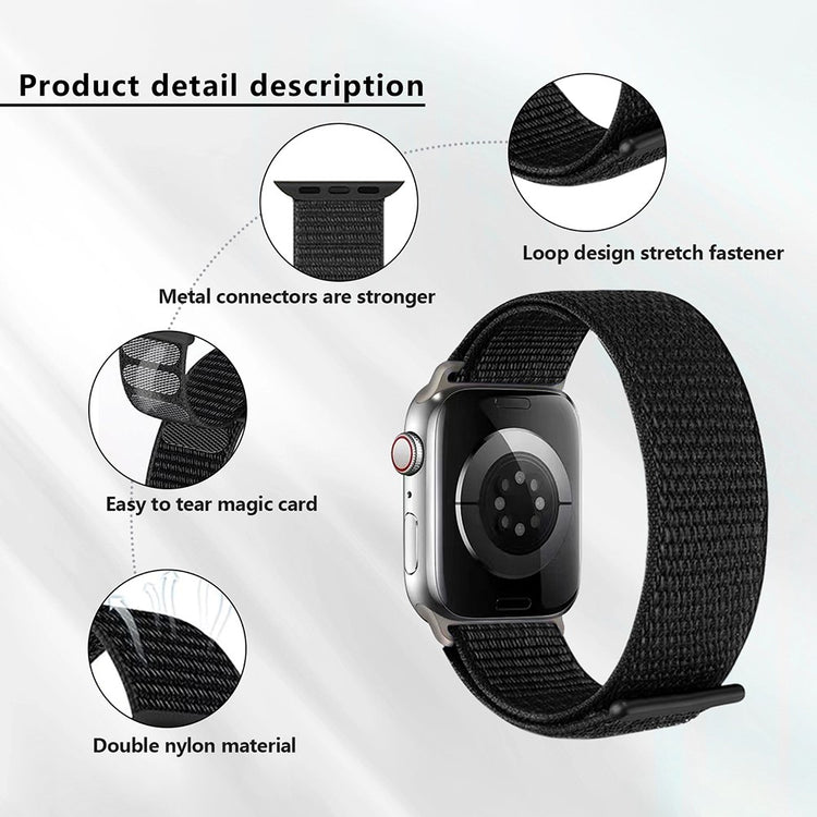 Super Smuk Nylon Universal Rem passer til Apple Smartwatch - Hvid#serie_8