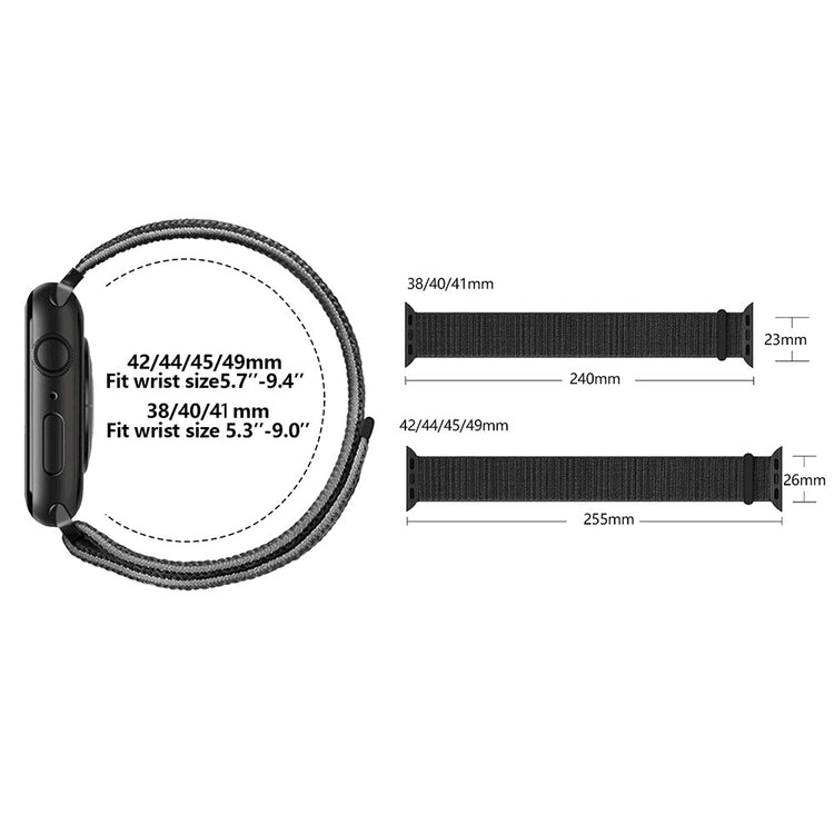 Super Smuk Nylon Universal Rem passer til Apple Smartwatch - Hvid#serie_8