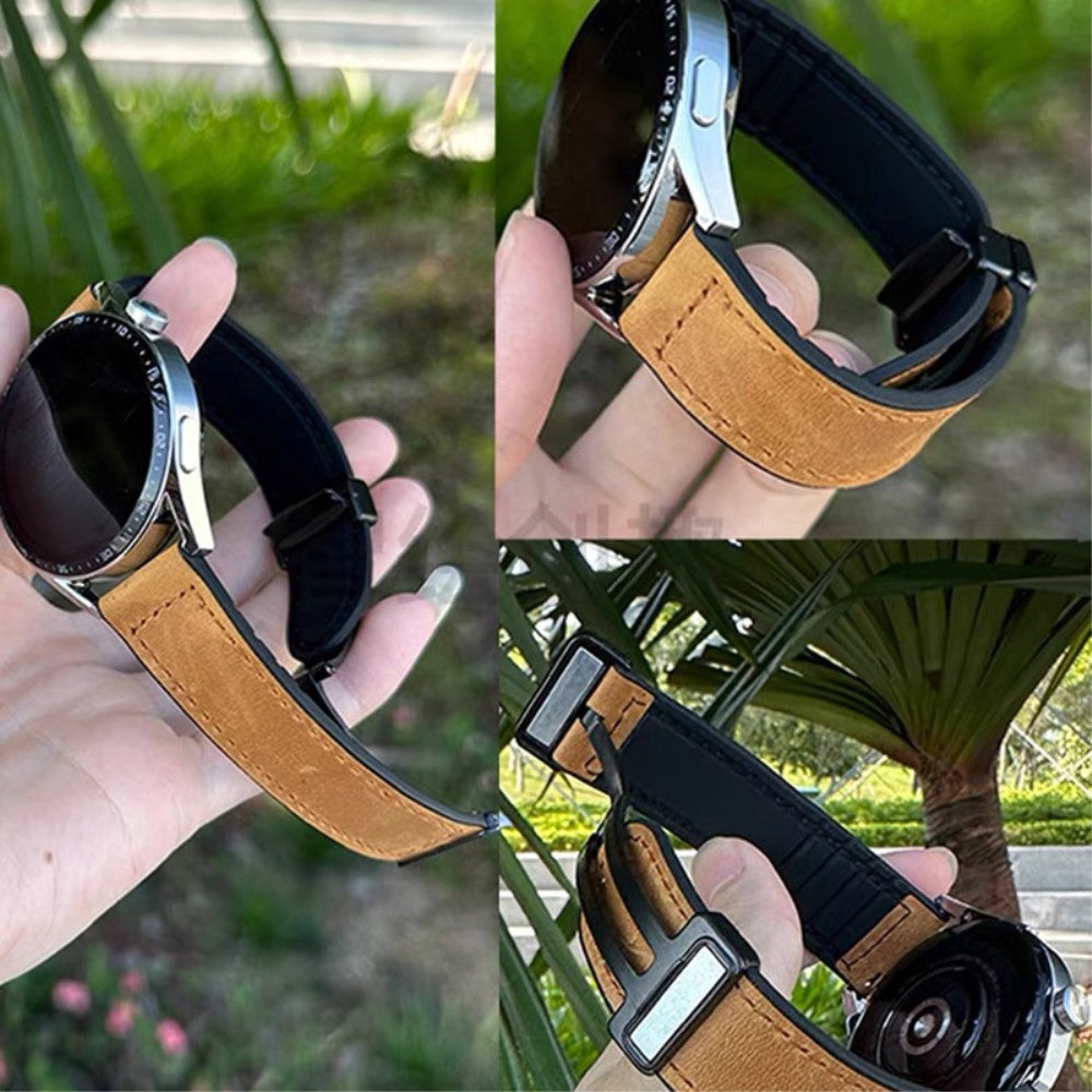 Super Pleasant Smartwatch Genuine Leather Universel Strap - Brown#serie_6