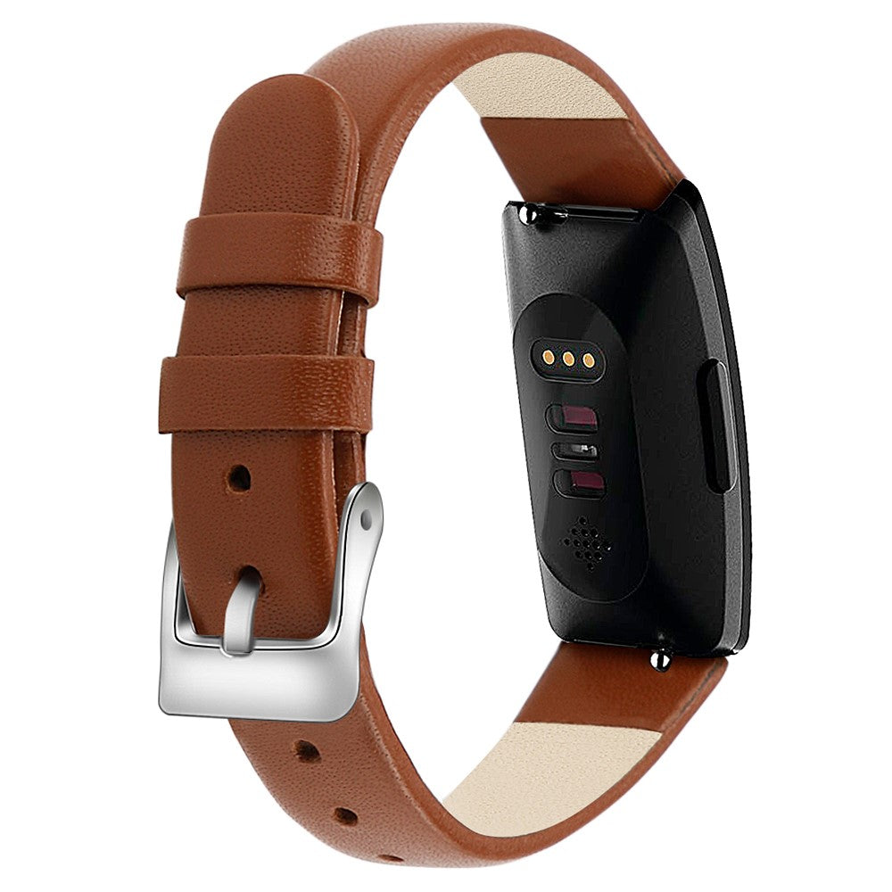 Incredibly Cool Fitbit Inspire 1 Genuine Leather Strap - Brown#serie_9