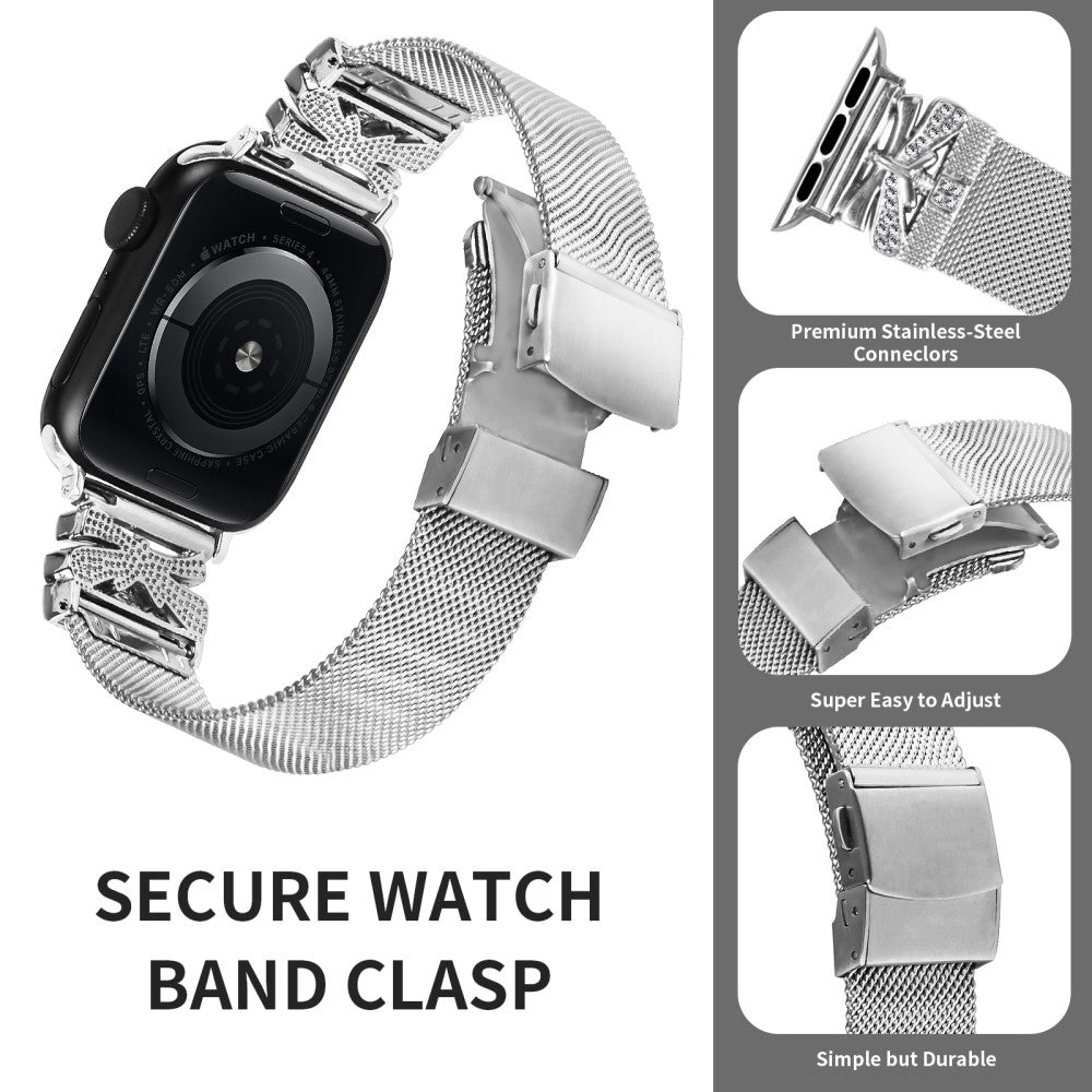 Absolutely Tough Apple Smartwatch Metal Universel Strap - Silver#serie_335