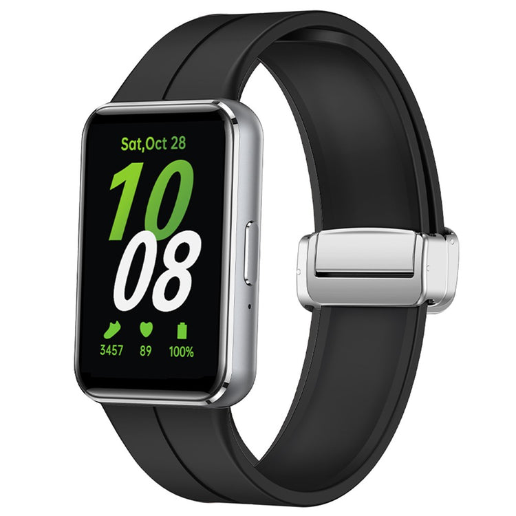 Mega Nice Samsung Galaxy Fit 3 Silicone Strap - Black#serie_1