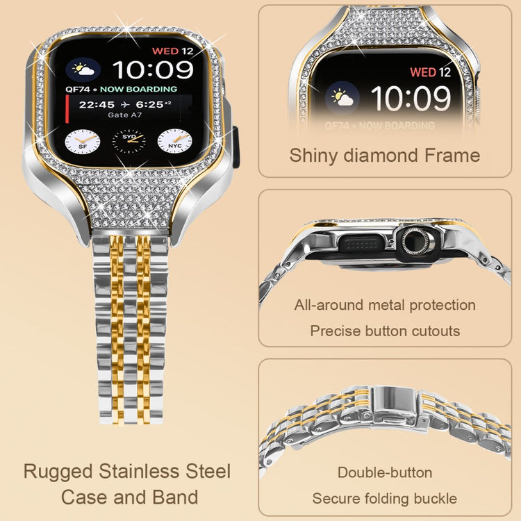 Super Sweet Apple Smartwatch Rhinestone Universel Strap - Gold#serie_2