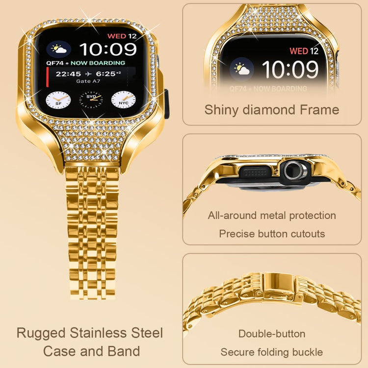 Super Sweet Apple Smartwatch Rhinestone Universel Strap - Gold#serie_3