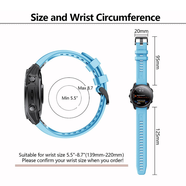 Mega Agreeable Garmin Smartwatch Silicone Universel Strap - Blue#serie_3