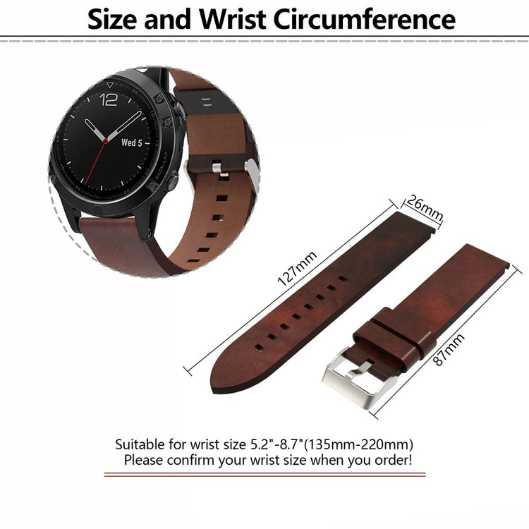 Very Good Garmin Smartwatch Genuine Leather Universel Strap - Brown#serie_076