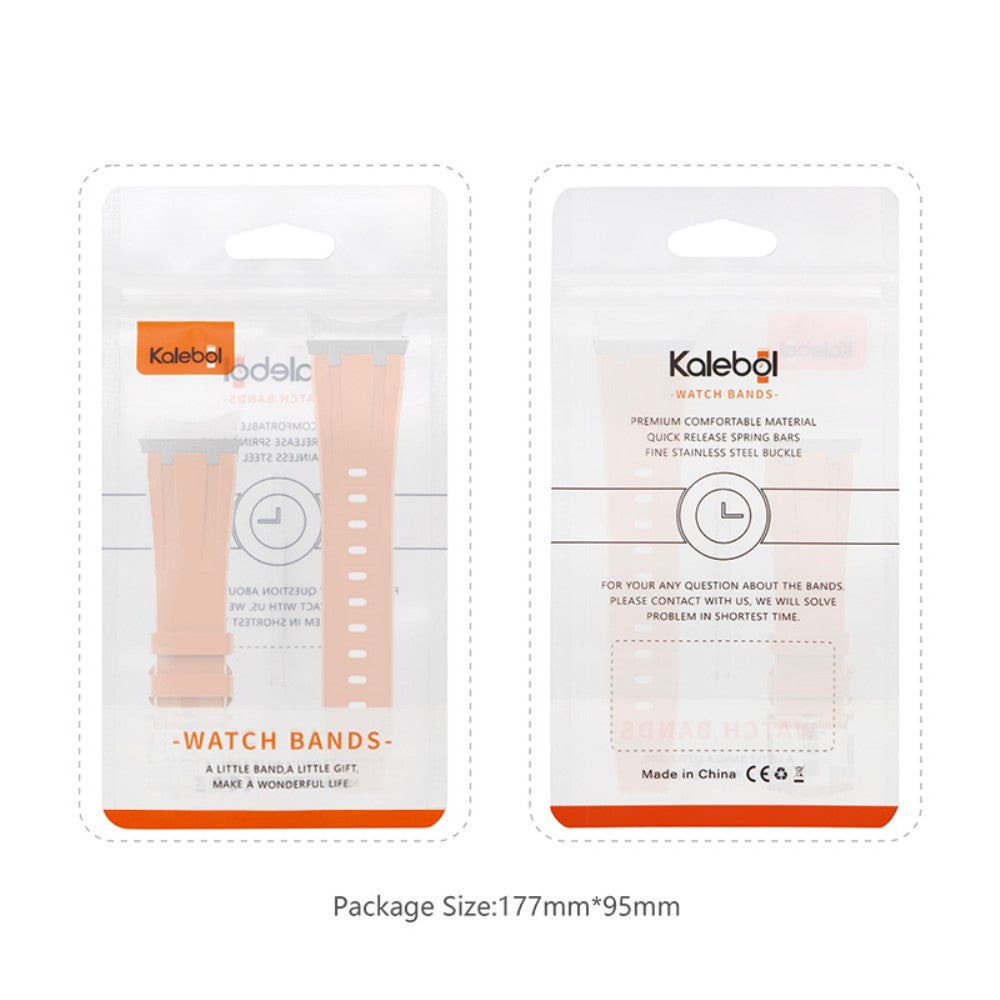 KALEBOL KLB-YTGJ-001 For Apple Watch Series 9 8 7 41mm / 6 5 4 SE (2023) SE (2022) SE 40mm / 3 2 1 38mm Liquid Silicone Strap - Titanium+Orange#serie_1