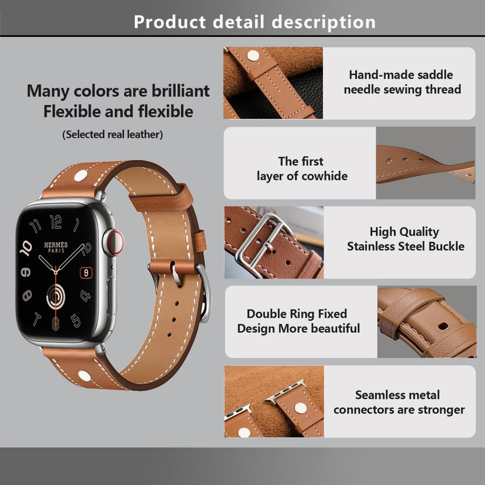 Excellent Apple Smartwatch Genuine Leather Universel Strap - Brown#serie_1