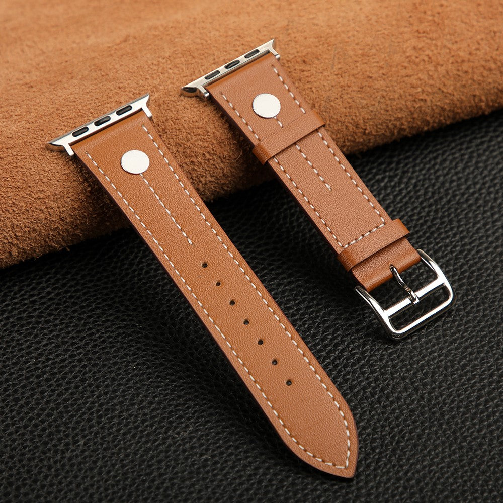 Elegant Apple Smartwatch Genuine Leather Universel Strap - Brown#serie_1