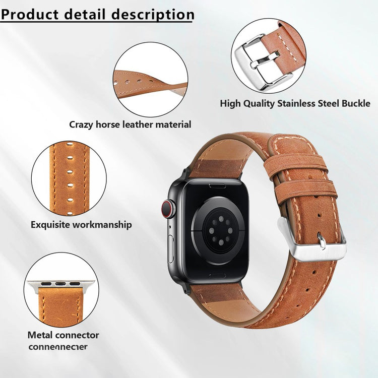 Mega Agreeable Apple Smartwatch Pu Leather Universel Strap - Black#serie_2