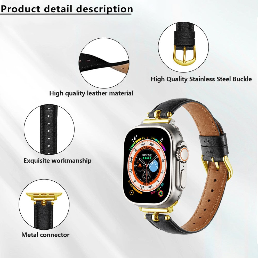 Superb Apple Smartwatch Pu Leather Universel Strap - Black#serie_2