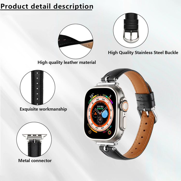 Superb Apple Smartwatch Pu Leather Universel Strap - Black#serie_8