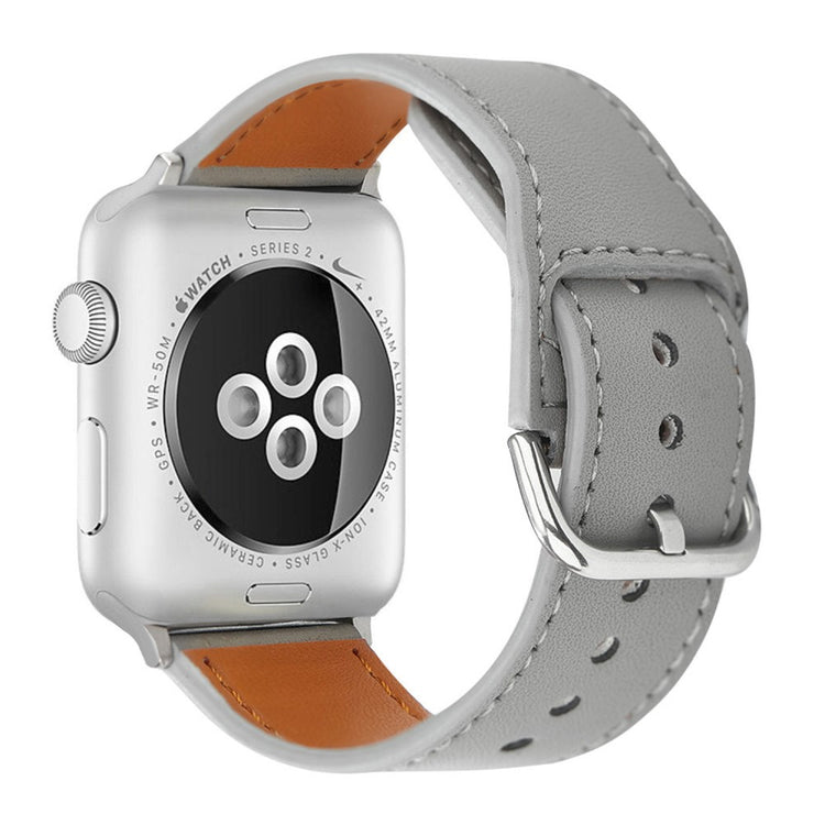 Super Durable Apple Smartwatch Pu Leather Universel Strap - Silver#serie_3