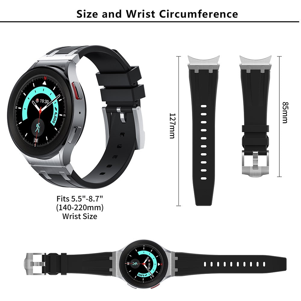 Samsung Galaxy Watch 5 (40mm) / Samsung Galaxy Watch 6 Classic (43mm) Silicone Universel Strap - Silver#serie_12