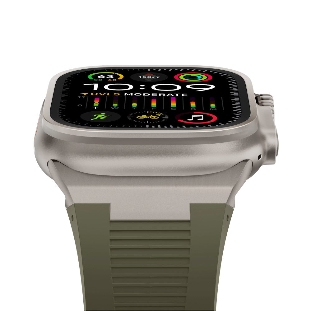 For Apple Watch Ultra 2 Ultra 49mm  /  Series 9 8 7 45mm  /  6 5 4 SE (2022) SE (2023) SE 44mm  /  3 2 1 42mm Watch Bracelet - Titanium+Green#serie_9