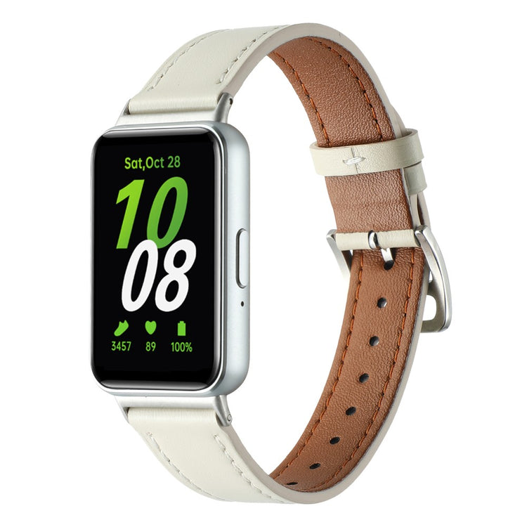 Super Strong Samsung Galaxy Fit 3 Genuine Leather Strap - White#serie_1