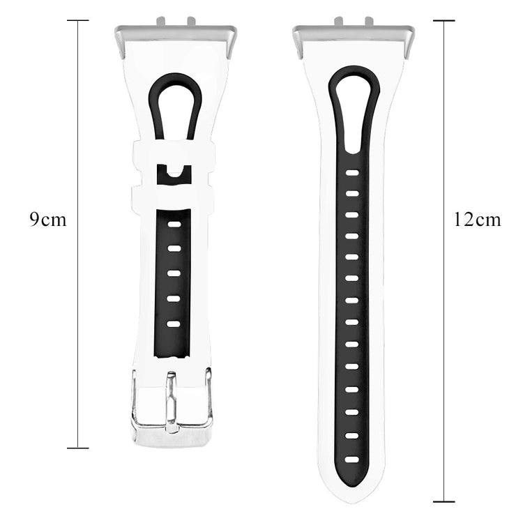 SM-R390 For Samsung Galaxy Fit3 Silicone Watch Band Adjustable Dual Color Wrist Strap - Black+White#serie_2