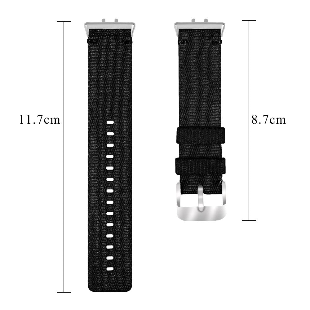 For Samsung Galaxy Fit3 SM-R390 Watch Band Nylon Canvas Strap Replacement - Black#serie_1