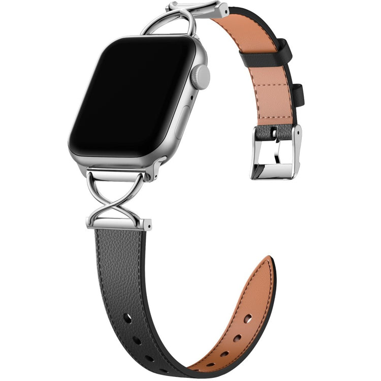 Durable Apple Smartwatch Genuine Leather Universel Strap - Silver#serie_446