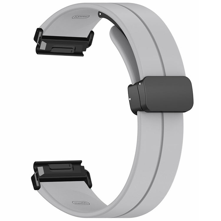 Coros Vertix 2 / Garmin Fenix 7X / 6X / 5X 26mm Watch Band Magnetic Buckle Silicone Strap - Grey#serie_9