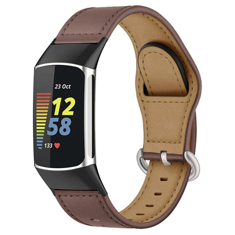 Wonderful Fitbit Smartwatch Genuine Leather Universel Strap - Brown#serie_3