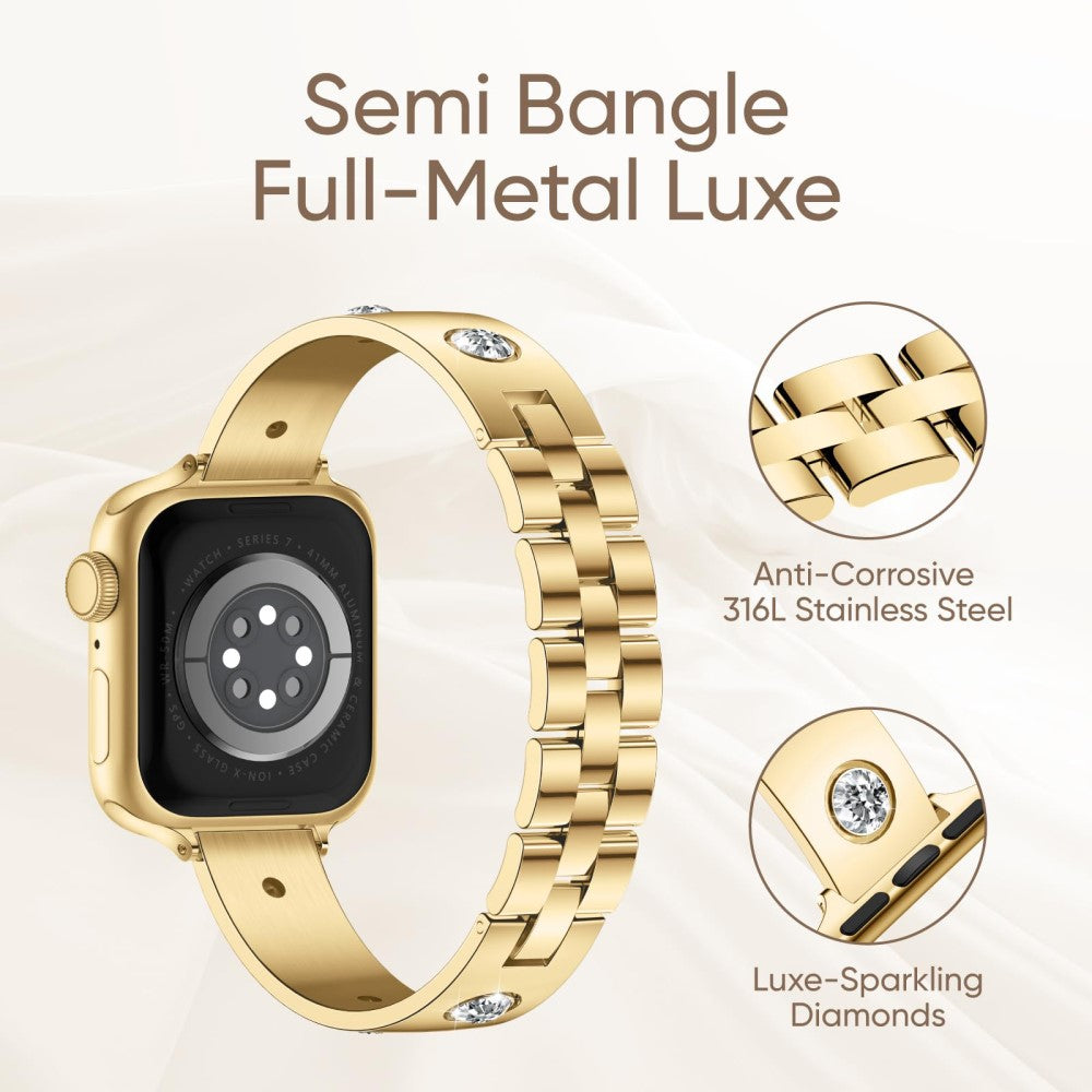 Super Stylish Apple Smartwatch Metal Universel Strap - Gold#serie_1