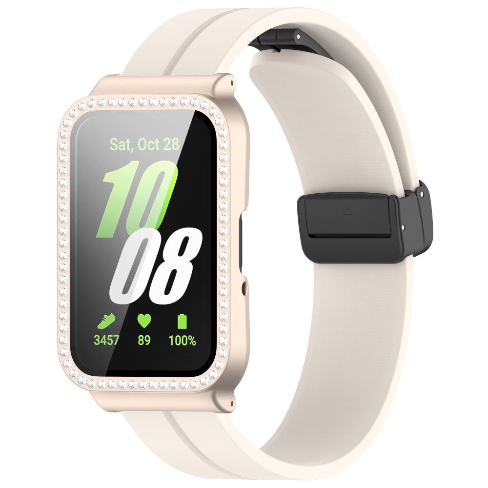 Great Samsung Galaxy Fit 3 Glass Strap - Silver#serie_1