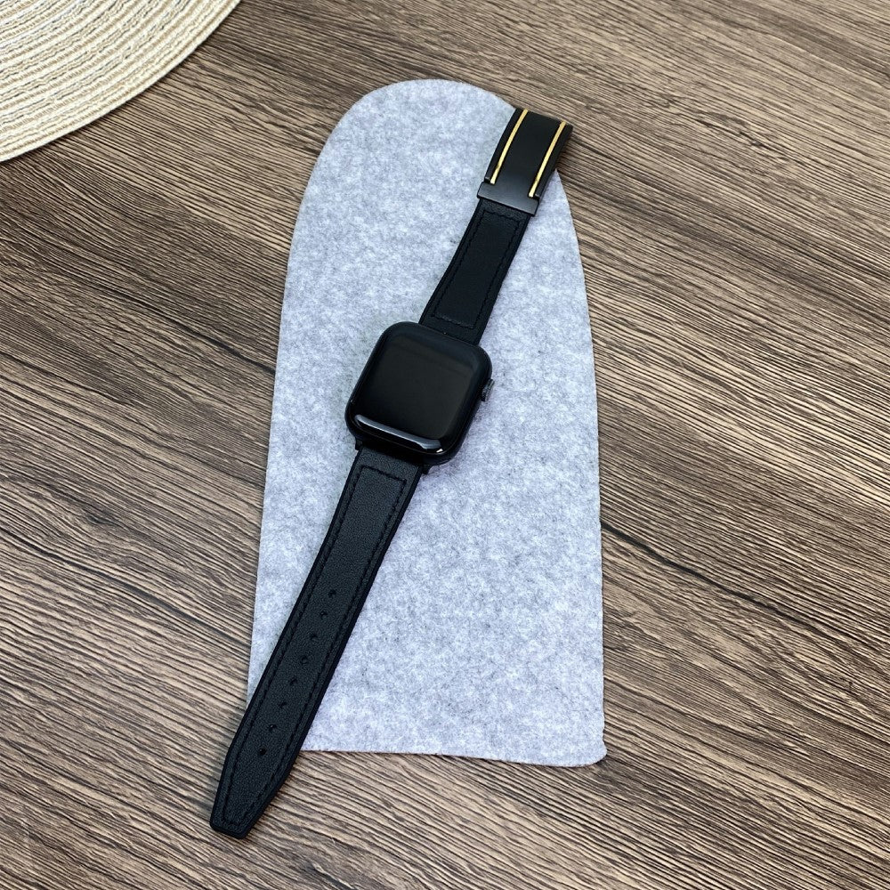 Nice Apple Smartwatch Genuine Leather Universel Strap - Black#serie_5