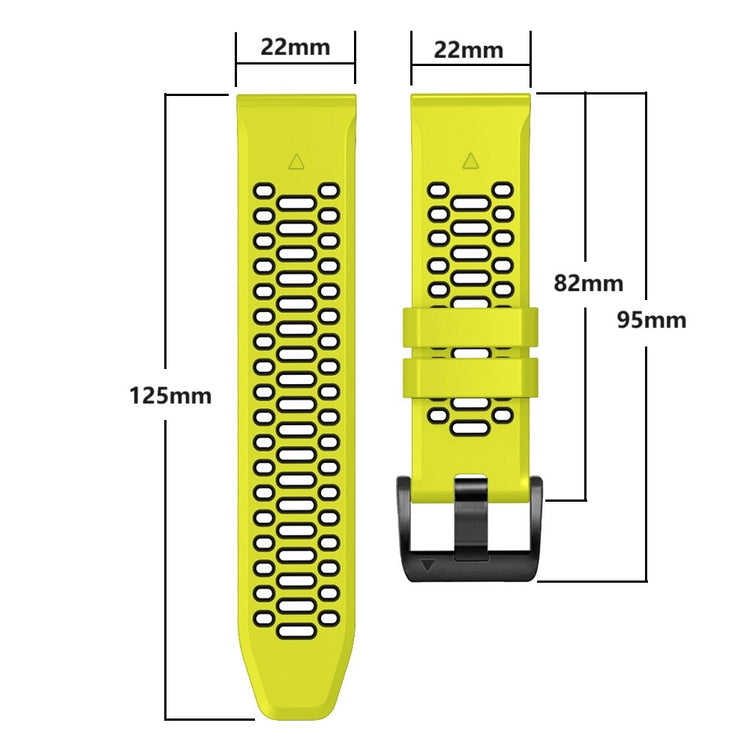 Garmin Fenix 7 / 7 Pro Silicone Watch Strap 22mm Dual Color Band with 3 Rows Holes - Army Green+Black#serie_8