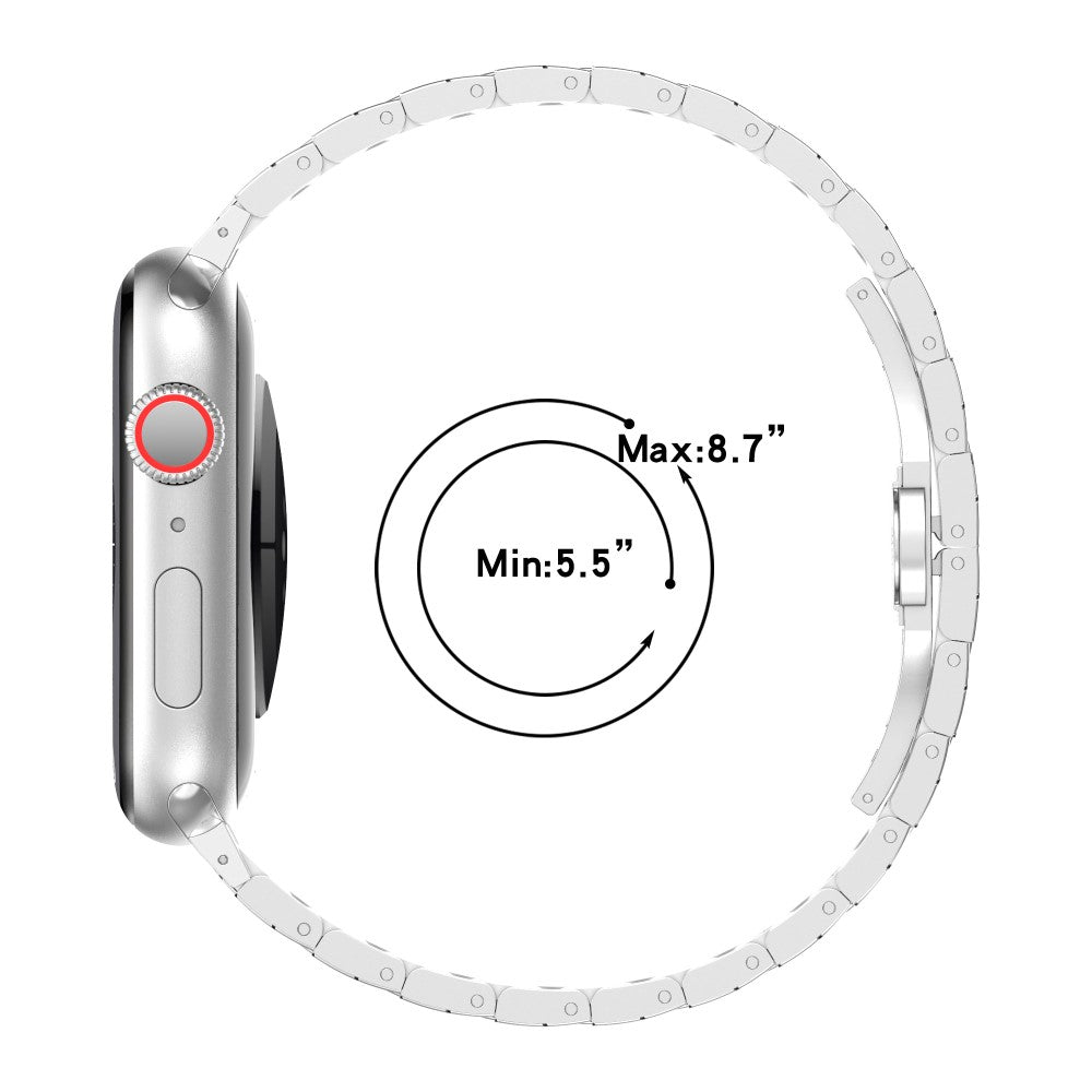 Apple Watch Series 49mm - 45mm - 44mm - 42mm Watch Bracelet Stainless Steel Strap - Silver#serie_4