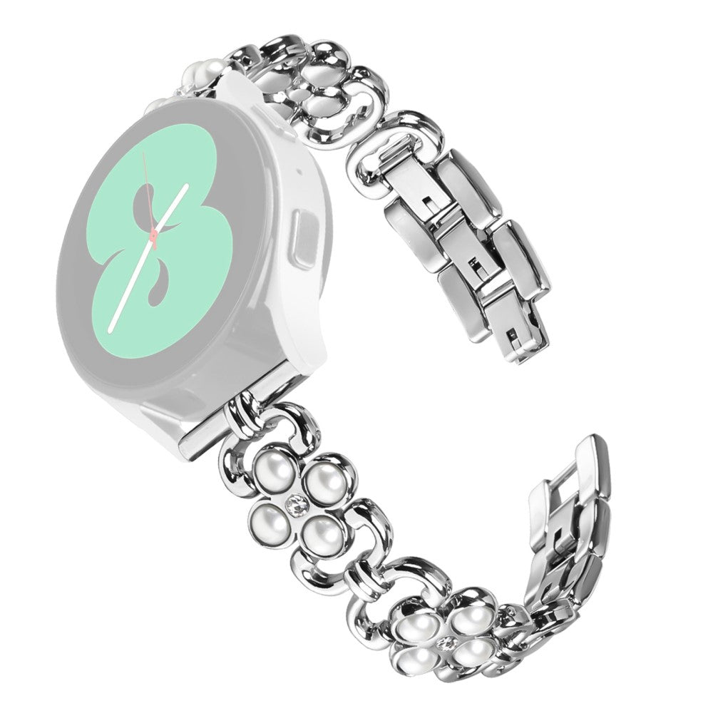 Gabb Watch 2 Stylish Stainless Steel band Pearl Decor Four Leaf Clover Bracelet Watch Strap - Silver#serie_3