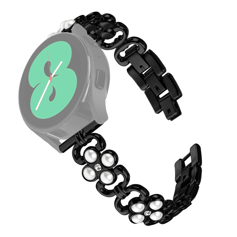 Verizon Gizmowatch 2 Stainless Steel Replacement Strap Pearl Four Leaf Clover Watch band  - Black#serie_1