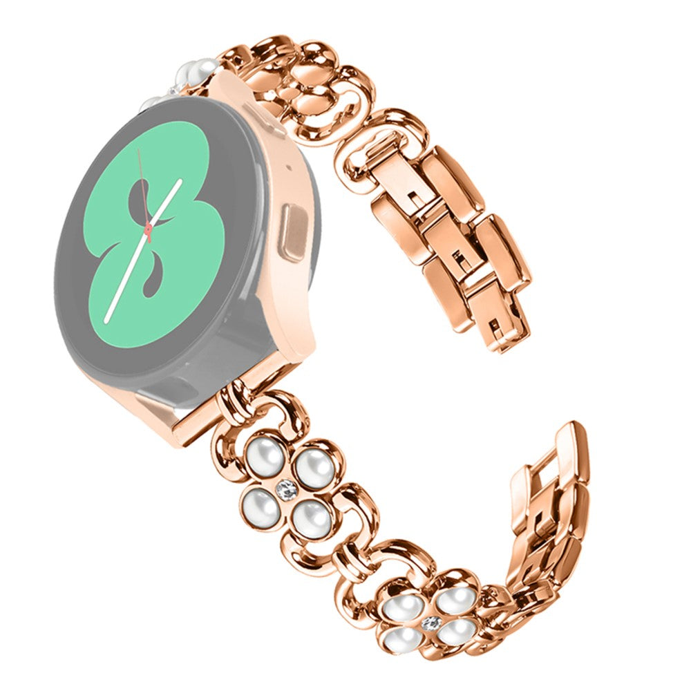 Misfit Vapor Stainless Steel Replacement Strap Pearl Four Leaf Clover Smartwatch band  - Rose Gold#serie_2