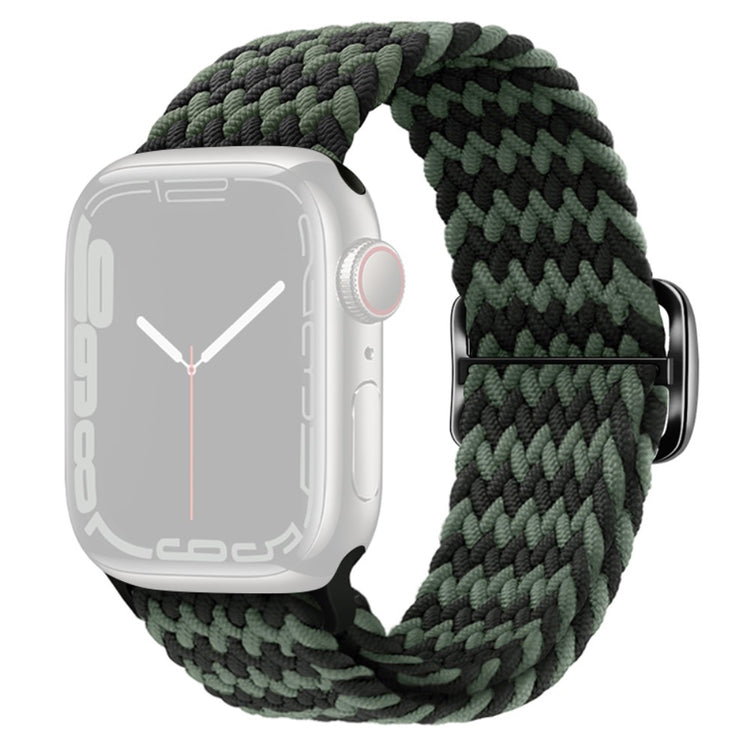 Apple Watch Ultra 2 Ultra 49mm / 9 8 7 45mm / 6 5 4 SE (2023) SE (2022) SE 44mm / 3 2 1 42mm Strap Nylon Braided Watch band  - W-Shape Black+Green#serie_1