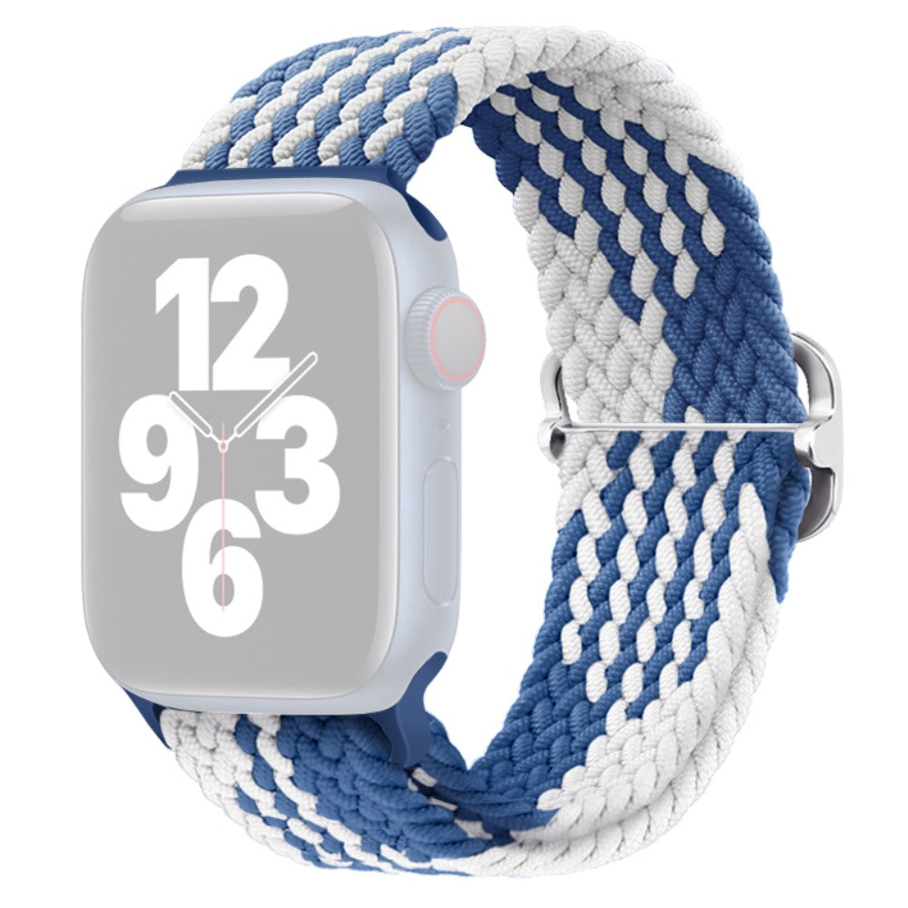 Apple Watch Ultra 2 Ultra 49mm / 9 8 7 45mm / 6 5 4 SE (2023) SE (2022) SE 44mm / 3 2 1 42mm Strap Nylon Braided Watch band  - Z-shape Blue+White#serie_4