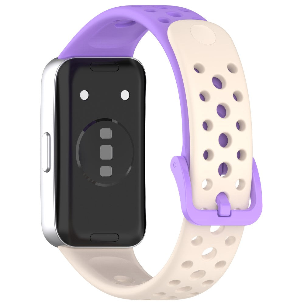 Huawei band 9 / 9 NFC / 8 / 8 NFC Breathable Holes Replacement bandsilicone Watch Strap - Starlight+Purple#serie_12