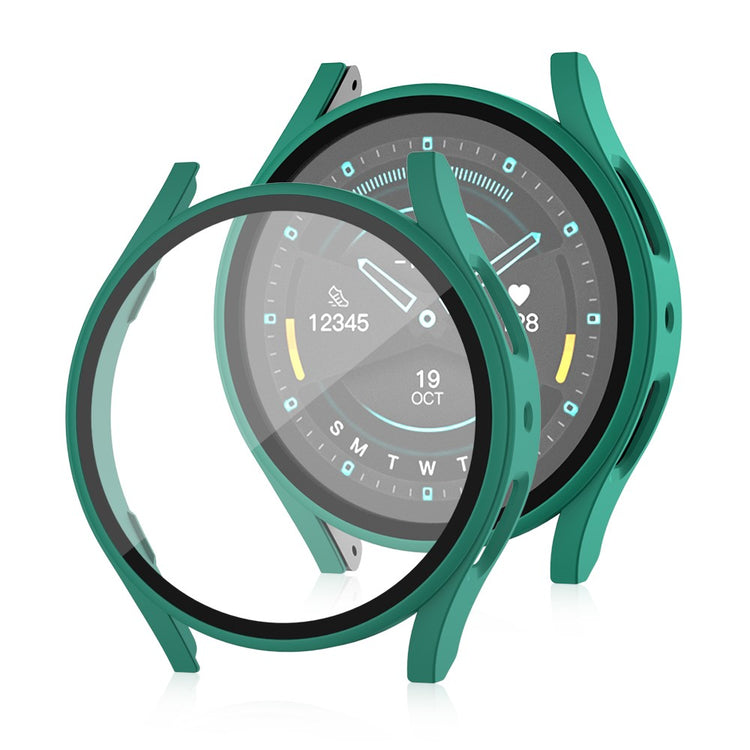 Samsung Galaxy Watch7 44mm Matte Case with Tempered Glass Screen Film Hard Bump Resistant Watch Cover - Green#serie_5