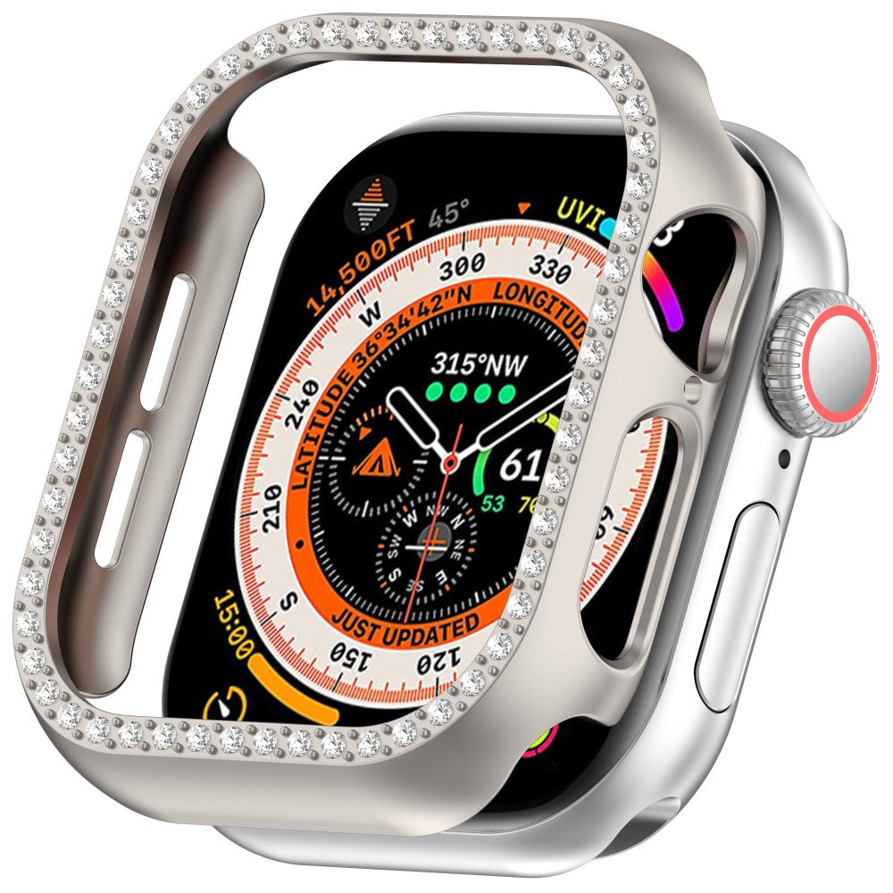 Apple Watch Series 10 42mm Single Row Rhinestone Decor Hollow-Out Cover Bump Resistant Watch Frame Case - Starlight#serie_7