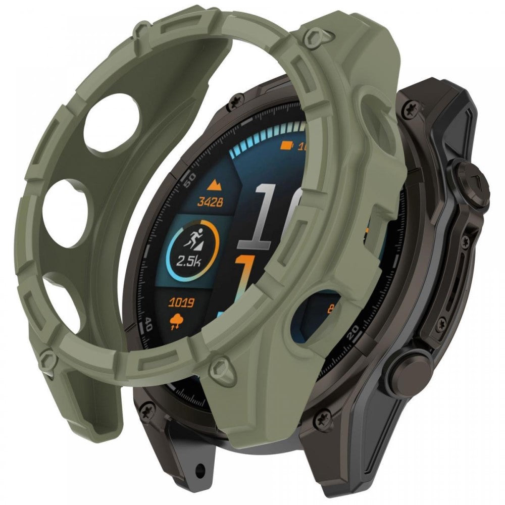 Garmin Fenix 8 43mm Flexible Watch Case Anti-Scratch Hollow Watch Frame Cover - Jungle Green#serie_6