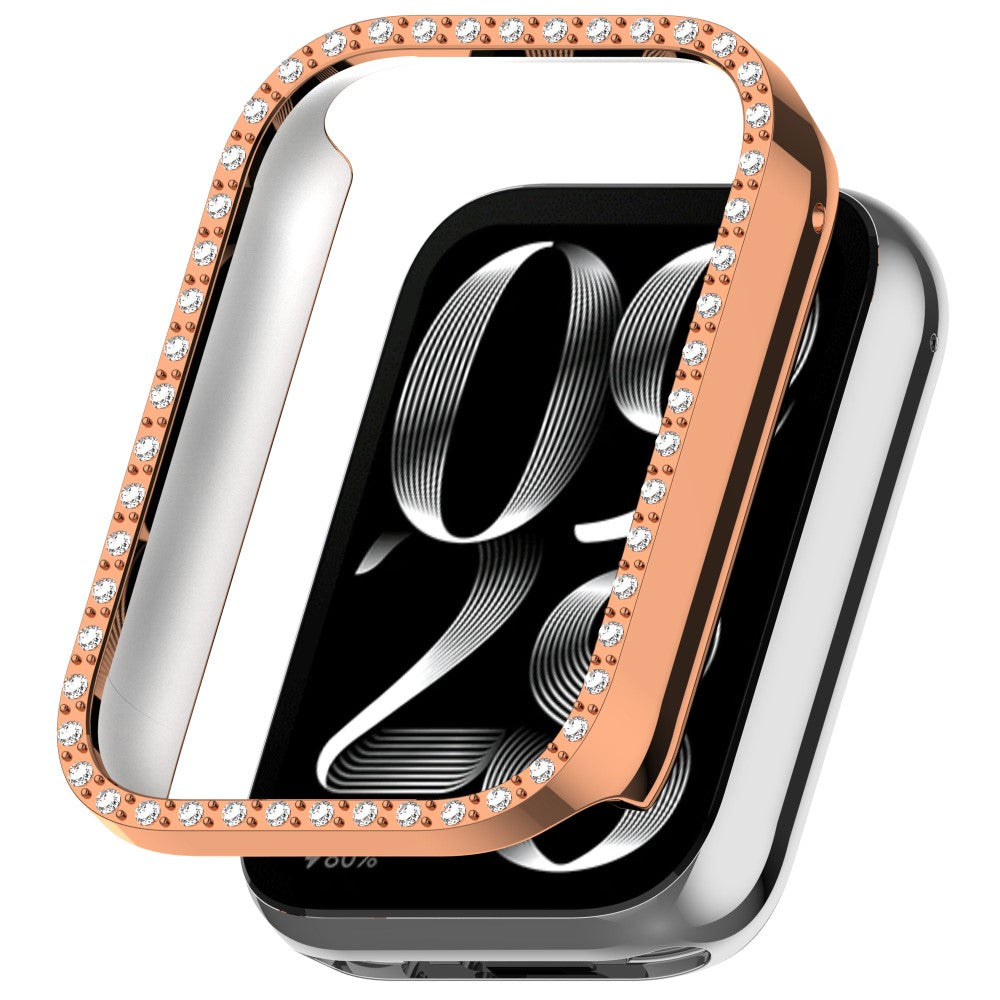 Xiaomi Smart Band 8 Pro Watch Case Diamond Decor Half Coverage Hollow PC Watch Protective Cover - Electroplating Rose Gold#serie_2
