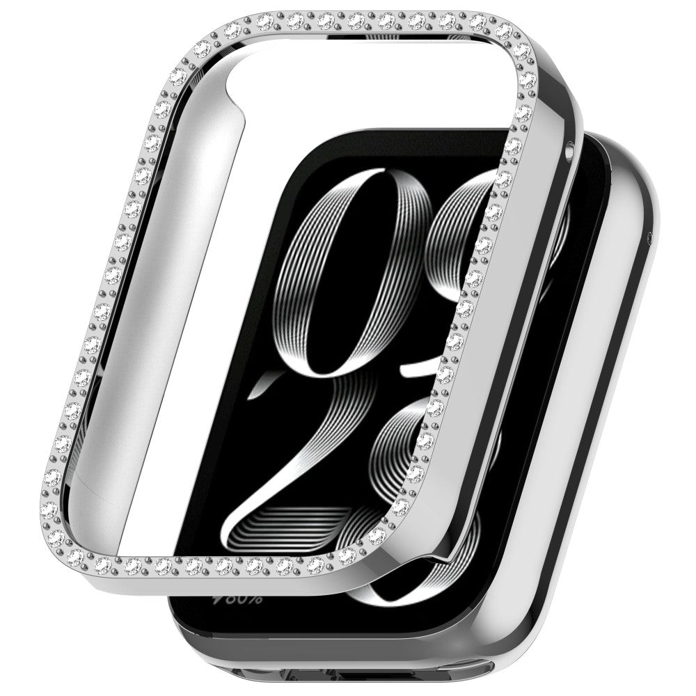 Xiaomi Smart Band 8 Pro Watch Case Diamond Decor Half Coverage Hollow PC Watch Protective Cover - Electroplating Silver#serie_3