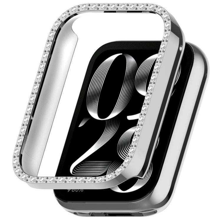 Xiaomi Smart Band 8 Pro Watch Case Diamond Decor Half Coverage Hollow PC Watch Protective Cover - Electroplating Silver#serie_3