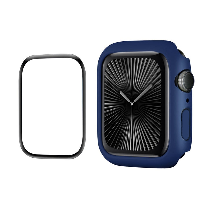 Apple Watch Series 10 46mm ENKAY HAT PRINCE Solid Color PC Watch Case Shockproof Cover with Full Coverage PMMA Soft Film - Dark Blue#serie_10