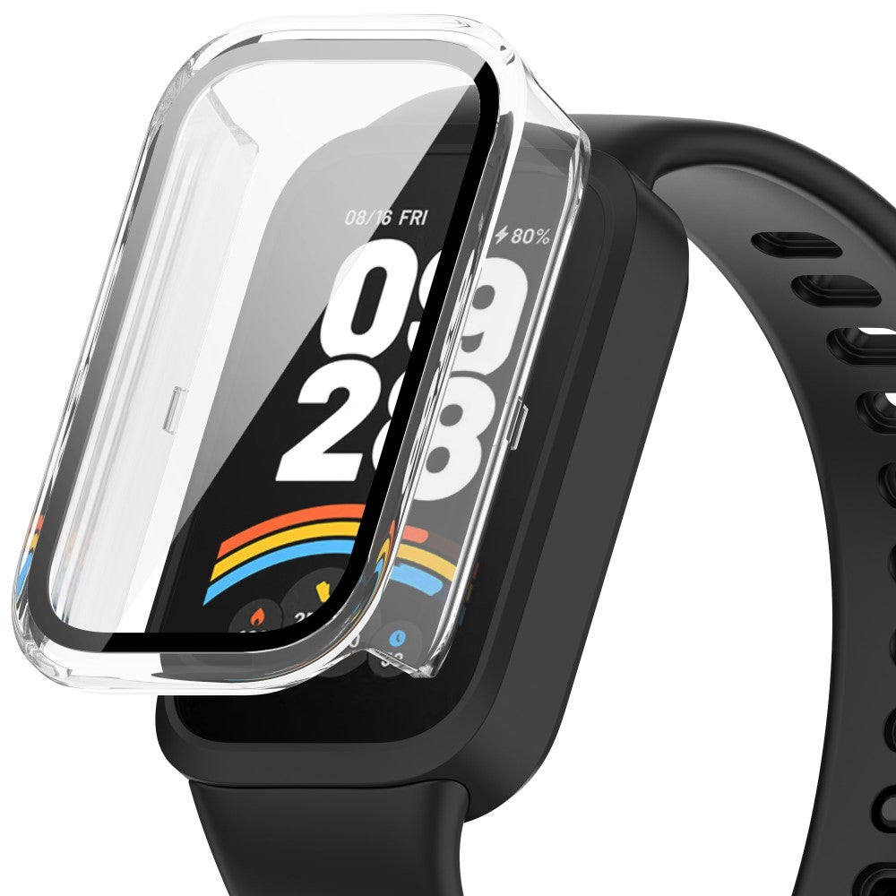 Xiaomi Smart Band 9 Active / Redmi Band 3 Watch Case Bump Resistant Cover with Tempered Glass Screen Film - Transparent#serie_5