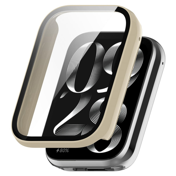 Xiaomi Smart Band 9 Pro Case Hard Bump Resistant All-Around Watch Cover with Tempered Glass Film - Ivory White#serie_6