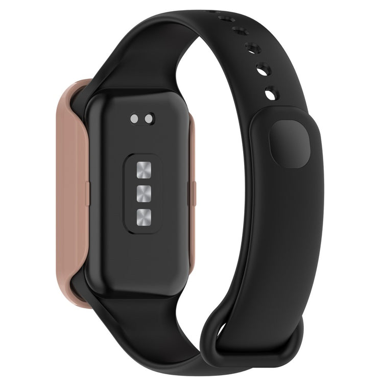 Super Godt Universal Cover med Skærmbeskytter i Silikone og Glas passer til Xiaomi Smart Band 8 Active / Xiaomi Redmi Band 2 - Pink#serie_6